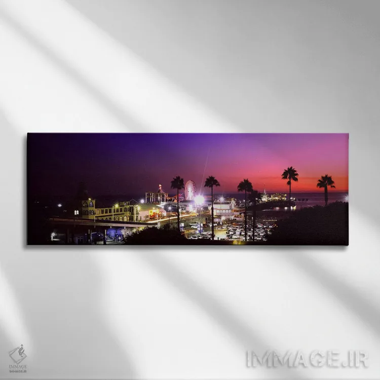 تابلو دکوراتیو Santa Monica Beach, Santa Monica, Los Angeles County, C… اثر پانورامیک ایمجز - نمای روبهرو روی دیوار