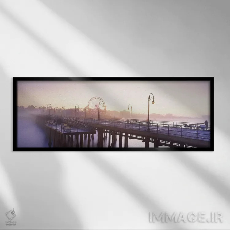 تابلو دکوراتیو Santa Monica Pier, Santa Monica, Los Angeles County, Ca… اثر پانورامیک ایمجز - نمای قابدار مشکی