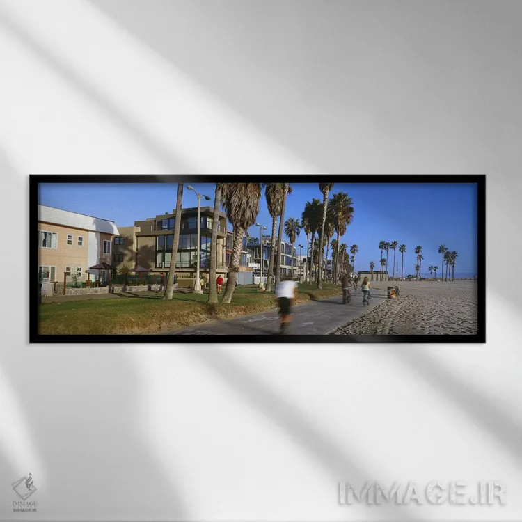 تابلو دکوراتیو Venice Beach, City of Los Angeles, California, USA,افرا… اثر پانورامیک ایمجز - نمای قابدار مشکی
