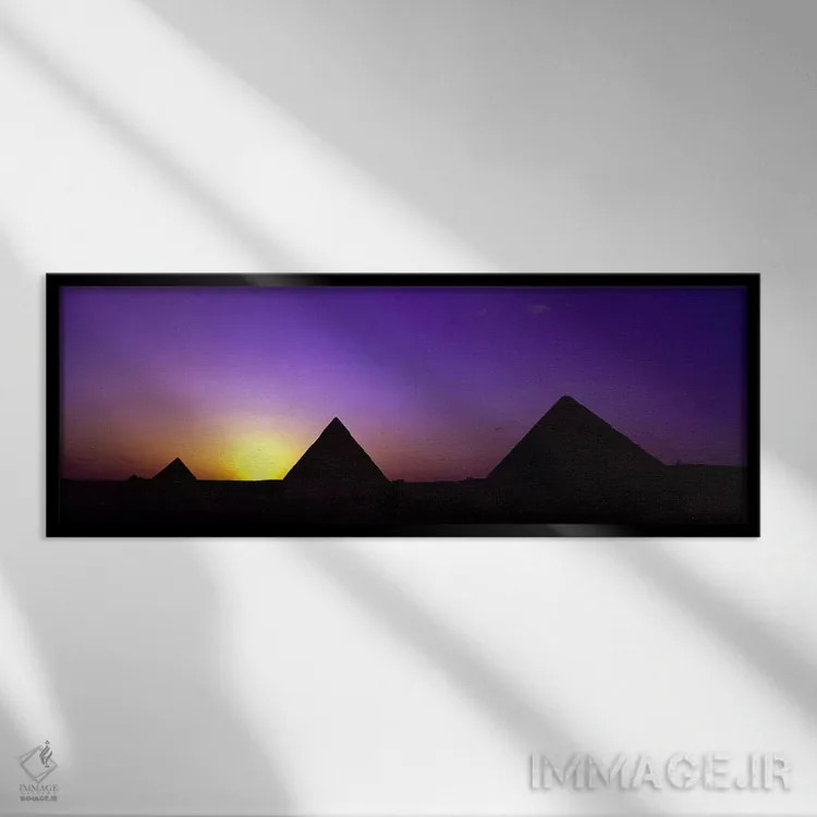 تابلو دکوراتیو Giza, Egypt,سیلوئت اهرام در غروب، جیزه، مصر اثر پانورامیک ایمجز - نمای قابدار مشکی
