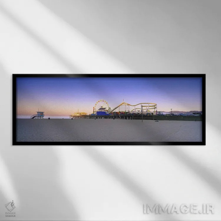 تابلو دکوراتیو Santa Monica Pier, Santa Monica, Los Angeles County, Ca… اثر پانورامیک ایمجز - نمای قابدار مشکی