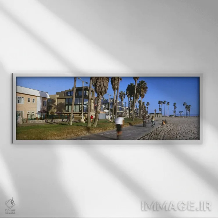تابلو دکوراتیو Venice Beach, City of Los Angeles, California, USA,افرا… اثر پانورامیک ایمجز - نمای قابدار سفید