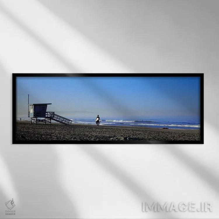 تابلو دکوراتیو Santa Monica, Los Angeles County, California, USA,نمای… اثر پانورامیک ایمجز - نمای قابدار مشکی