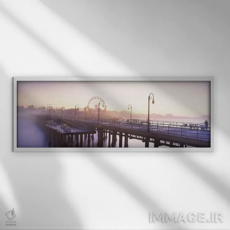 تابلو دکوراتیو Santa Monica Pier, Santa Monica, Los Angeles County, Ca… اثر پانورامیک ایمجز - نمای قابدار سفید