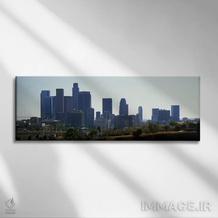تابلو دکوراتیو Los Angeles, California, USA 2009,آسمان خراش ها در شهر… اثر پانورامیک ایمجز - نمای روبهرو روی دیوار