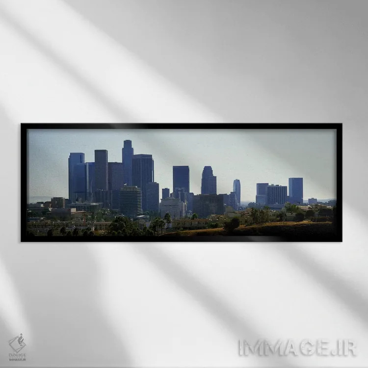 تابلو دکوراتیو Los Angeles, California, USA 2009,آسمان خراش ها در شهر… اثر پانورامیک ایمجز - نمای قابدار مشکی