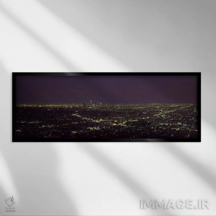 تابلو دکوراتیو Los Angeles, California, USA,نمای زاویه بالا از منظره ش… اثر پانورامیک ایمجز - نمای قابدار مشکی