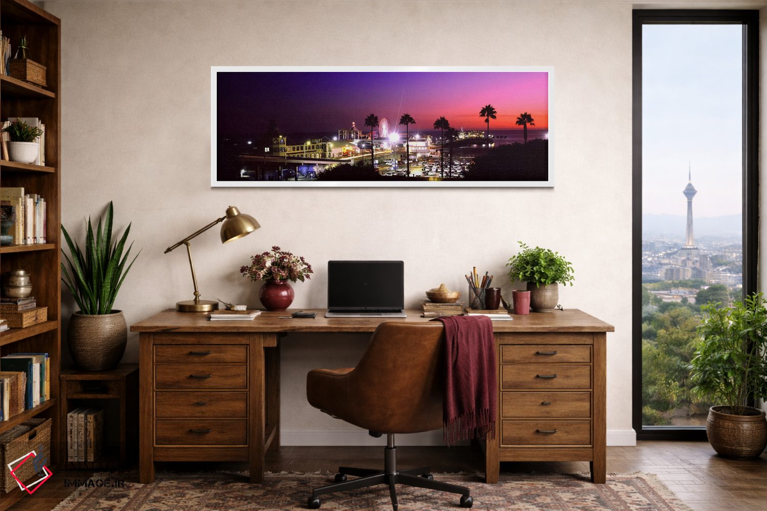 تابلو دکوراتیو Santa Monica Beach, Santa Monica, Los Angeles County, C… اثر پانورامیک ایمجز - D1W