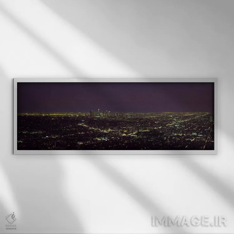 تابلو دکوراتیو Los Angeles, California, USA,نمای زاویه بالا از منظره ش… اثر پانورامیک ایمجز - نمای قابدار سفید