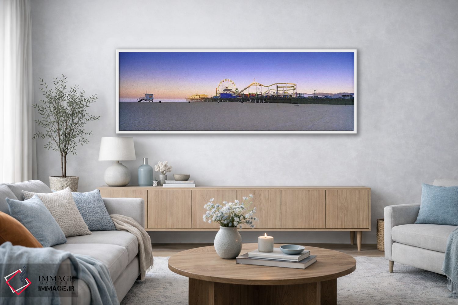 تابلو دکوراتیو Santa Monica Pier, Santa Monica, Los Angeles County, Ca… اثر پانورامیک ایمجز - D3W