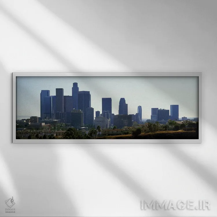 تابلو دکوراتیو Los Angeles, California, USA 2009,آسمان خراش ها در شهر… اثر پانورامیک ایمجز - نمای قابدار سفید