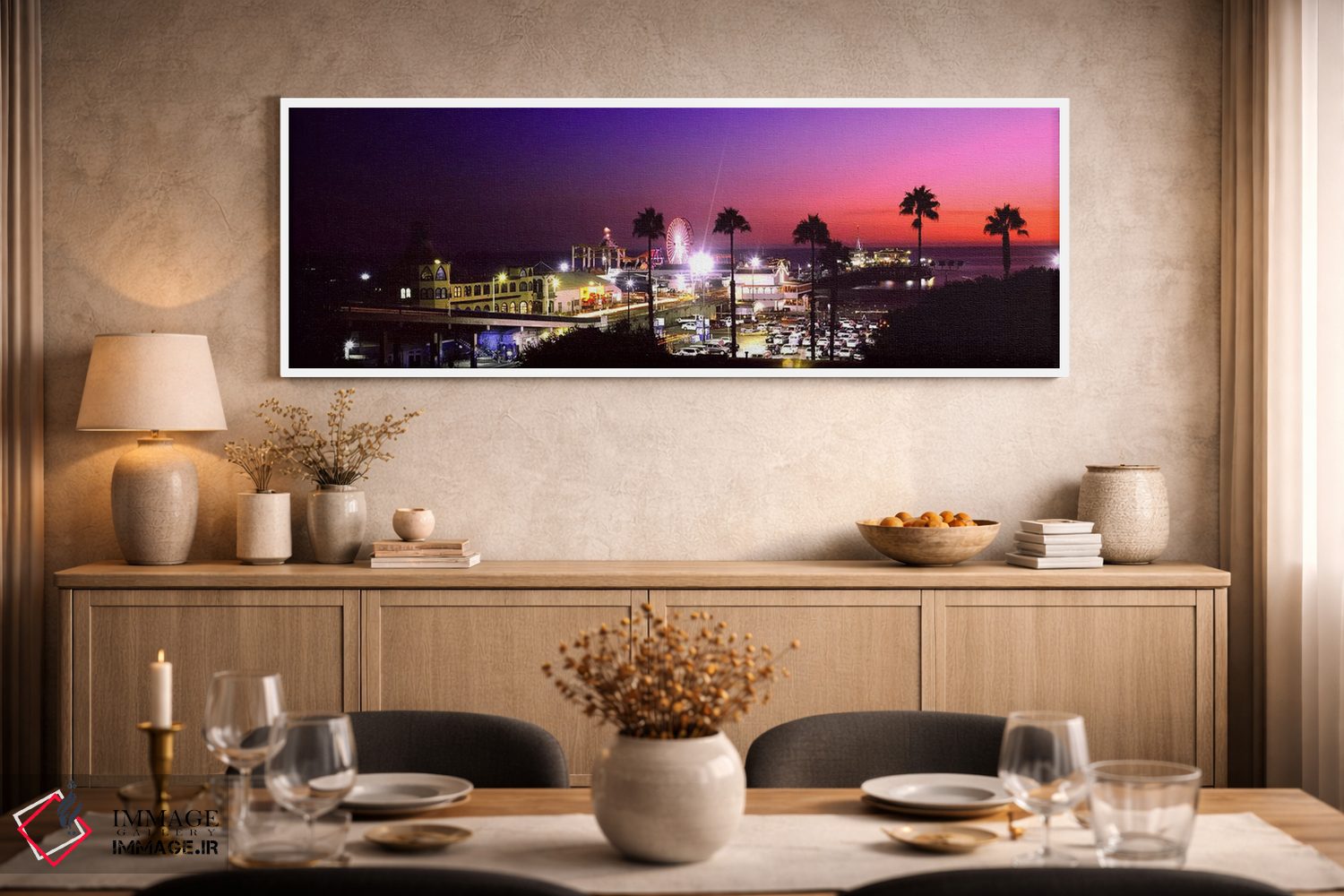 تابلو دکوراتیو Santa Monica Beach, Santa Monica, Los Angeles County, C… اثر پانورامیک ایمجز - D2W