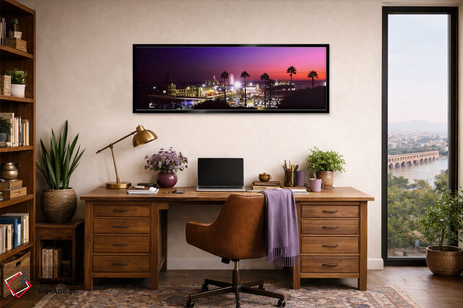 تابلو دکوراتیو Santa Monica Beach, Santa Monica, Los Angeles County, C… اثر پانورامیک ایمجز - D3B