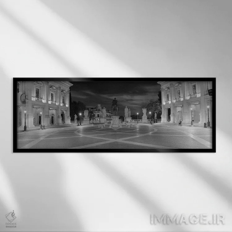 تابلو دکوراتیو Piazza del Campidoglio, Capitoline Hill, Rome, Italy ,ت… اثر پانورامیک ایمجز - نمای قابدار مشکی