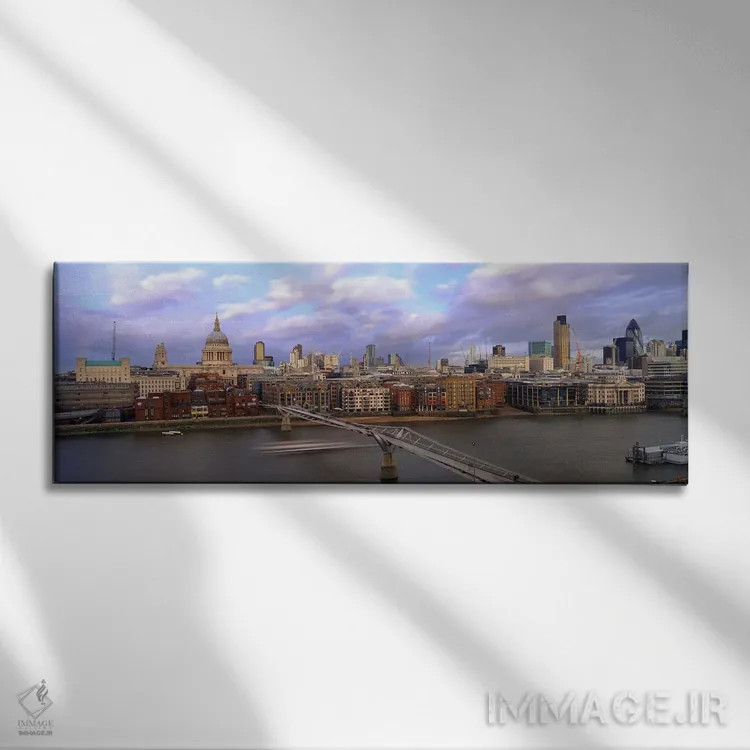 تابلو دکوراتیو St. Paul's Cathedral, London, England,پل بر فراز رودخان… اثر پانورامیک ایمجز - نمای روبهرو روی دیوار