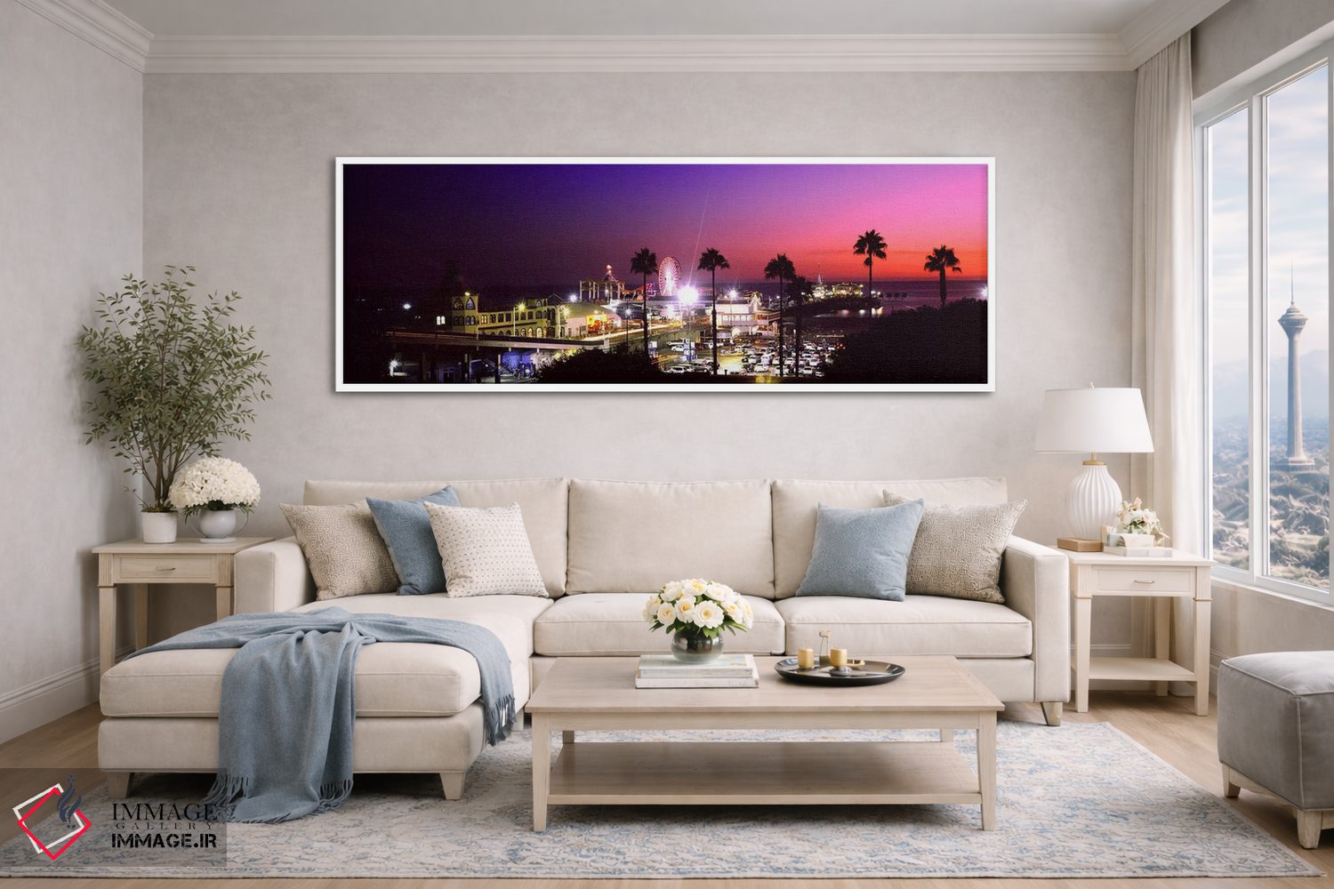 تابلو دکوراتیو Santa Monica Beach, Santa Monica, Los Angeles County, C… اثر پانورامیک ایمجز - D4W