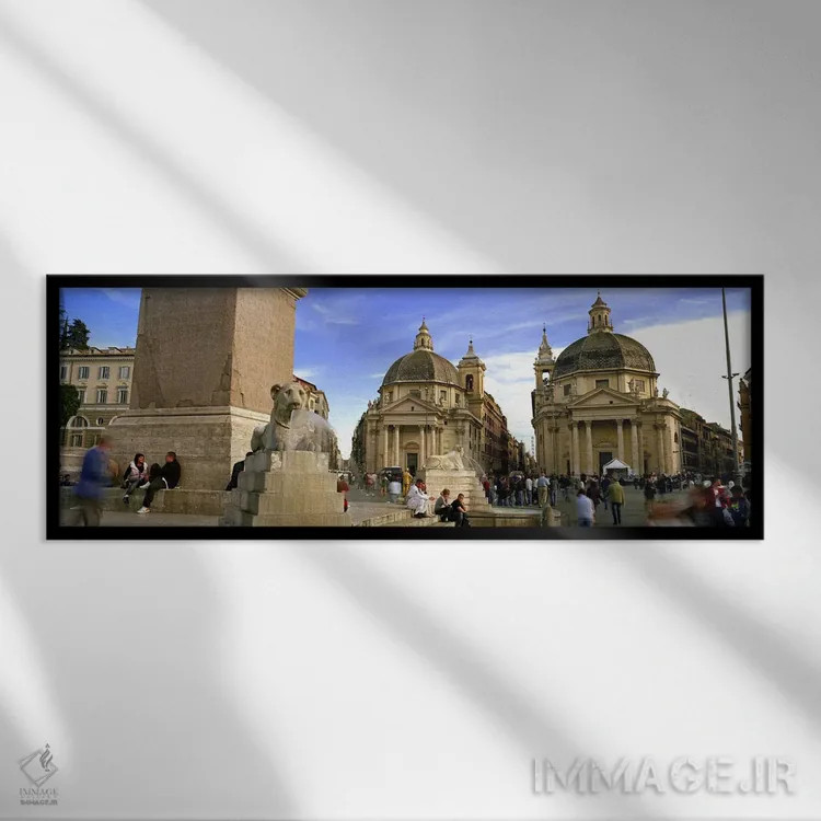 تابلو دکوراتیو Santa Maria Dei Miracoli, Santa Maria Di Montesanto, Pi… اثر پانورامیک ایمجز - نمای قابدار مشکی