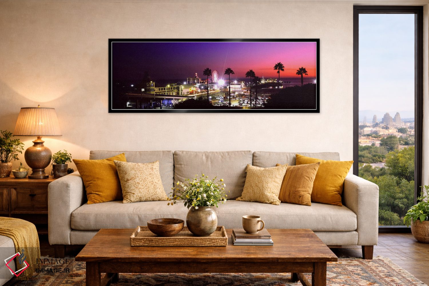 تابلو دکوراتیو Santa Monica Beach, Santa Monica, Los Angeles County, C… اثر پانورامیک ایمجز - D6B