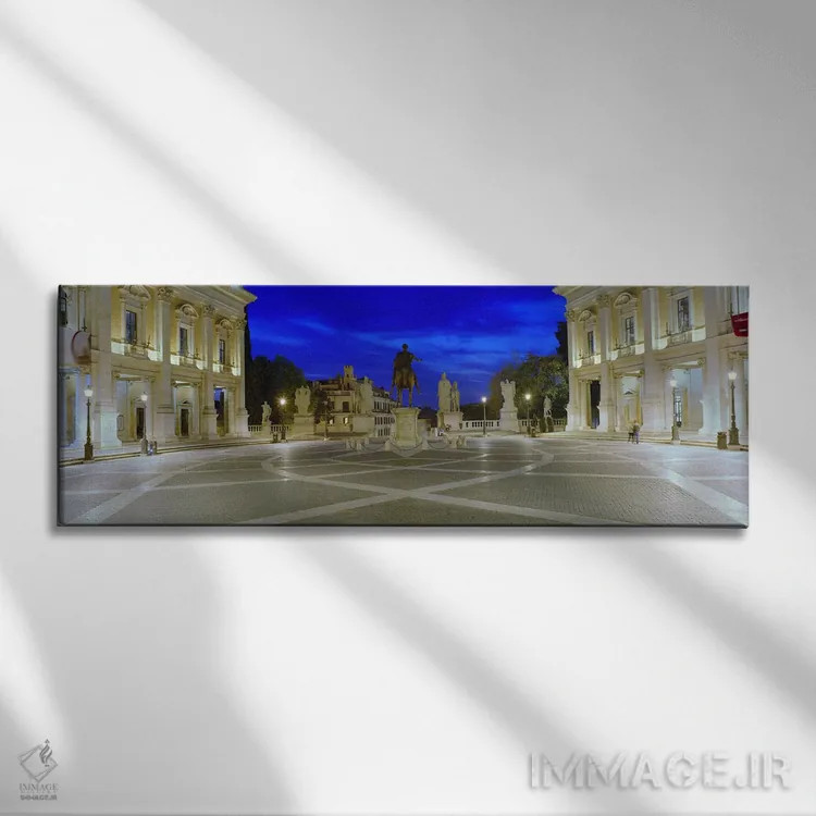 تابلو دکوراتیو Piazza del Campidoglio, Capitoline Hill, Rome, Italy,تن… اثر پانورامیک ایمجز - نمای روبهرو روی دیوار