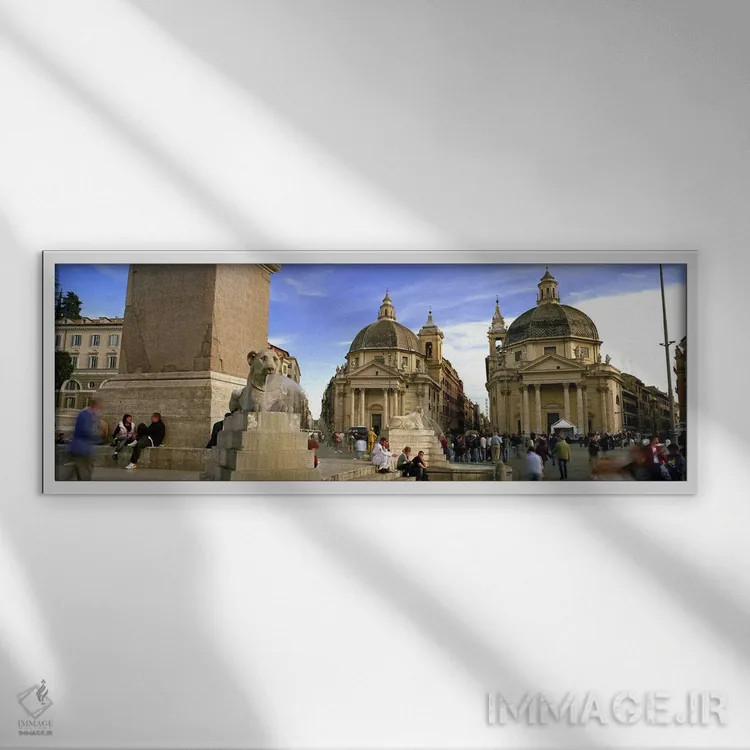 تابلو دکوراتیو Santa Maria Dei Miracoli, Santa Maria Di Montesanto, Pi… اثر پانورامیک ایمجز - نمای قابدار سفید