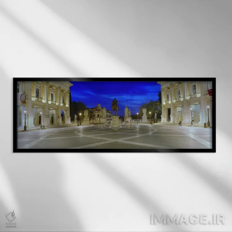 تابلو دکوراتیو Piazza del Campidoglio, Capitoline Hill, Rome, Italy,تن… اثر پانورامیک ایمجز - نمای قابدار مشکی