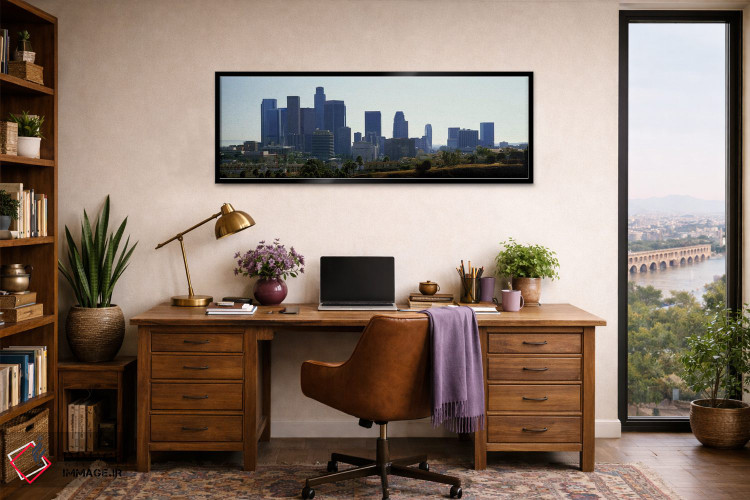 تابلو دکوراتیو Los Angeles, California, USA 2009,آسمان خراش ها در شهر… اثر پانورامیک ایمجز - D2B