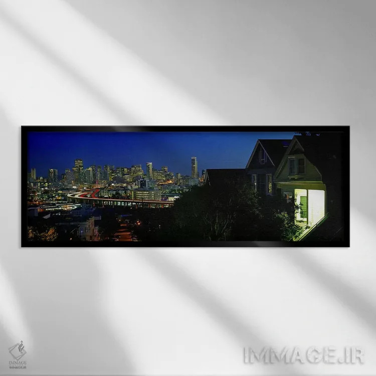 تابلو دکوراتیو San Francisco, California, USA 2009,ساختمان ها در شهر… اثر پانورامیک ایمجز - نمای قابدار مشکی