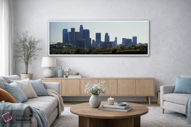 تابلو دکوراتیو Los Angeles, California, USA 2009,آسمان خراش ها در شهر… اثر پانورامیک ایمجز - D3W