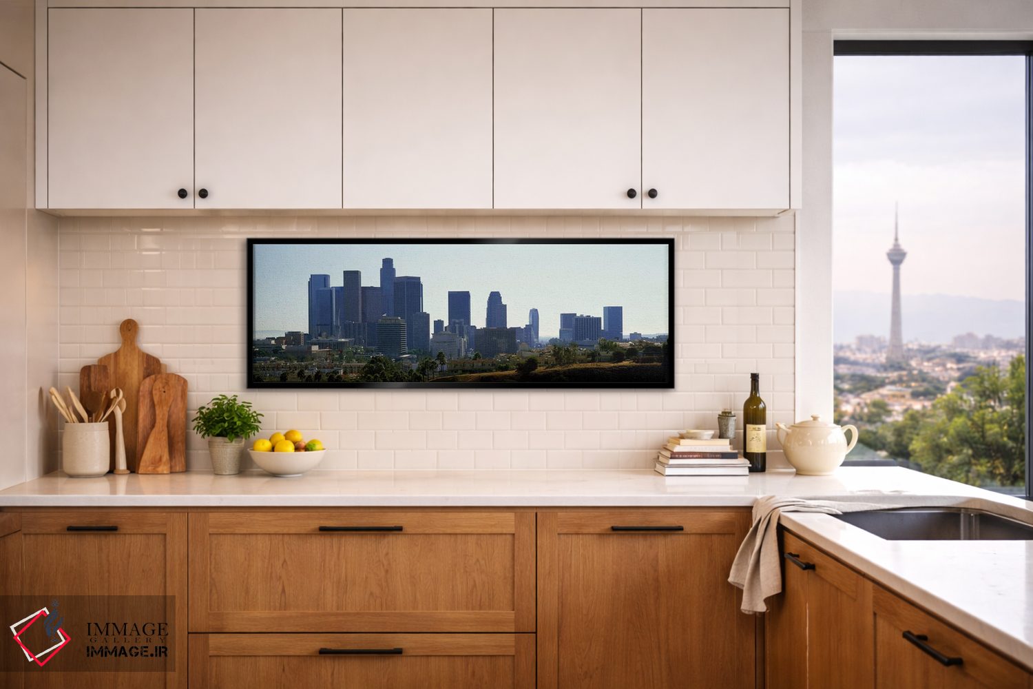 تابلو دکوراتیو Los Angeles, California, USA 2009,آسمان خراش ها در شهر… اثر پانورامیک ایمجز - D5B