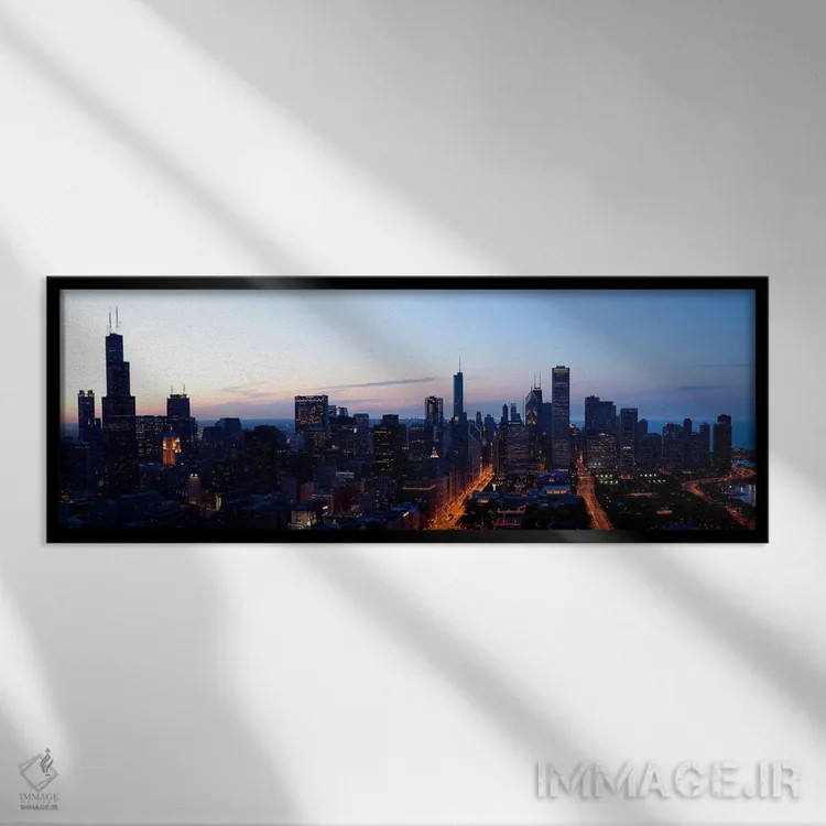 تابلو دکوراتیو Chicago, Cook County, Illinois, USA 2009,نمای زاویه بال… اثر پانورامیک ایمجز - نمای قابدار مشکی