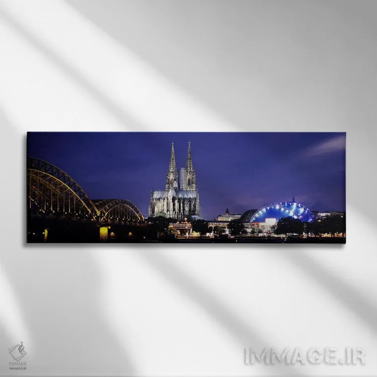 تابلو دکوراتیو Cologne Cathedral, Hohenzollern Bridge, Rhine River, Co… اثر پانورامیک ایمجز - نمای روبهرو روی دیوار