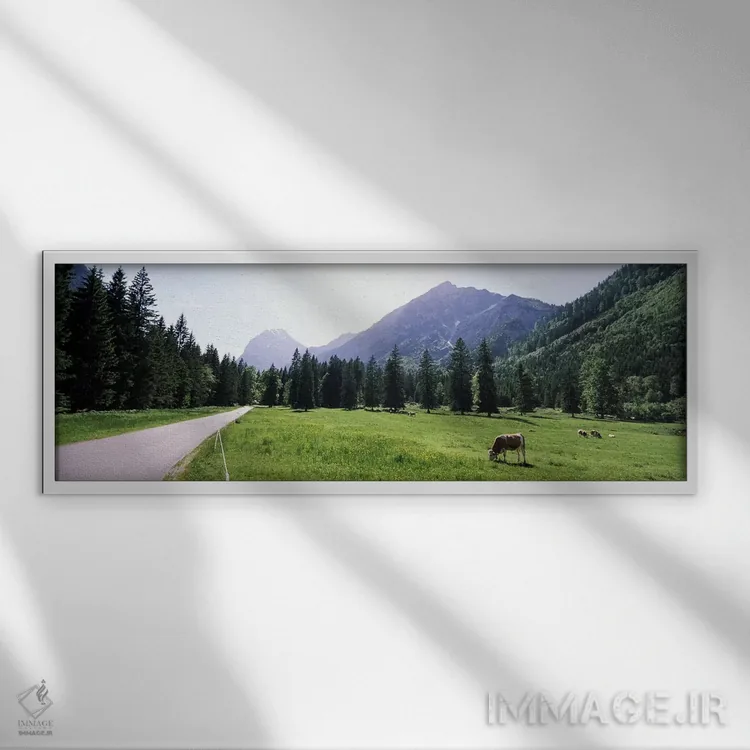 تابلو دکوراتیو Karwendel Mountains, Risstal Valley, Hinterriss, Tyrol… اثر پانورامیک ایمجز - نمای قابدار سفید