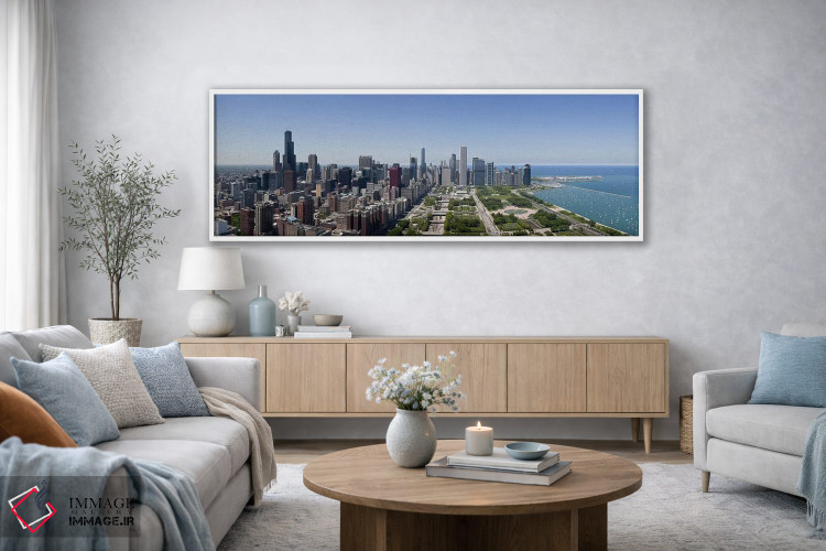 تابلو دکوراتیو Chicago, Lake Michigan, Cook County, Illinois 2009,منظر… اثر پانورامیک ایمجز - D3W
