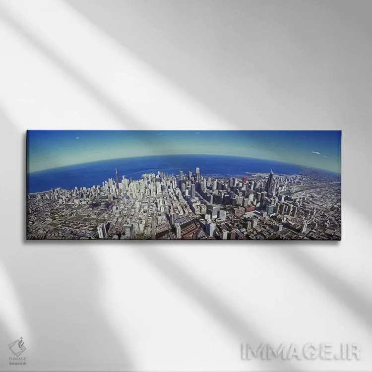 تابلو دکوراتیو Sears Tower, Lake Michigan, Chicago, Illinois, USA #2,ن… اثر پانورامیک ایمجز - نمای روبهرو روی دیوار