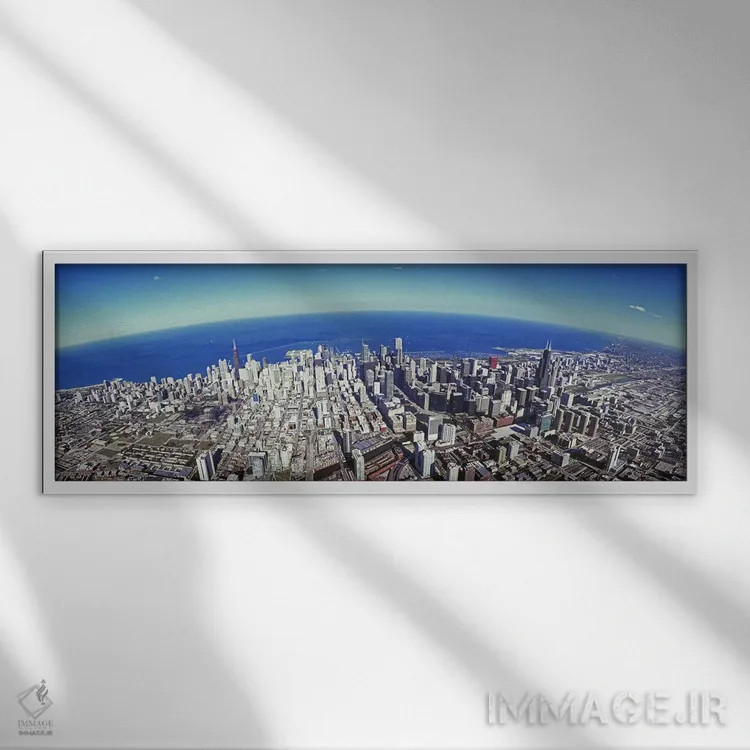 تابلو دکوراتیو Sears Tower, Lake Michigan, Chicago, Illinois, USA #2,ن… اثر پانورامیک ایمجز - نمای قابدار سفید