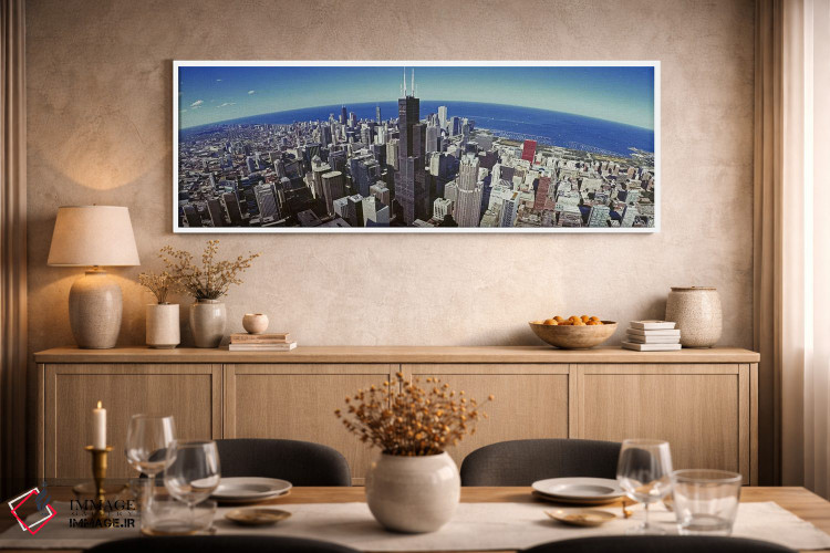 تابلو دکوراتیو Sears Tower, Lake Michigan, Chicago, Illinois, USA,نمای… اثر پانورامیک ایمجز - D2W