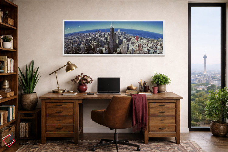 تابلو دکوراتیو Sears Tower, Lake Michigan, Chicago, Illinois, USA,نمای… اثر پانورامیک ایمجز - D1W