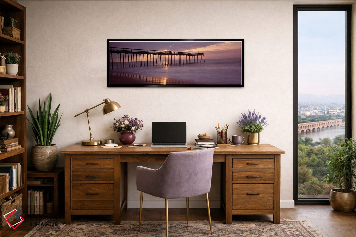 تابلو دکوراتیو Ocean City, Worcester County, Maryland, USA,غروب ابری ب… اثر پانورامیک ایمجز - D2B