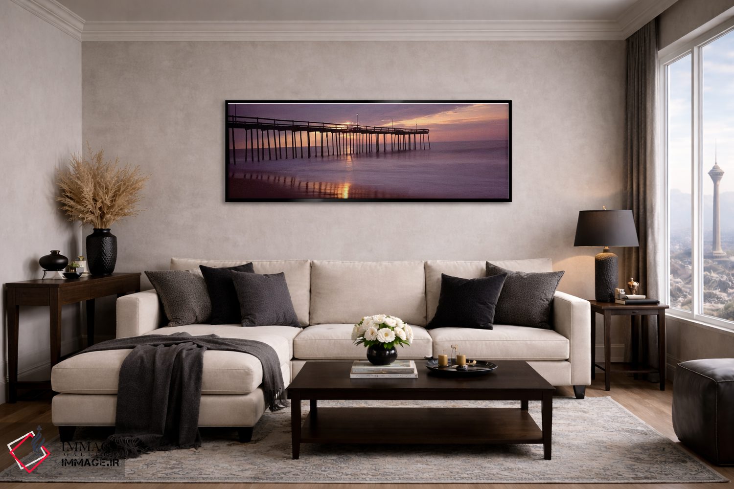 تابلو دکوراتیو Ocean City, Worcester County, Maryland, USA,غروب ابری ب… اثر پانورامیک ایمجز - D4B