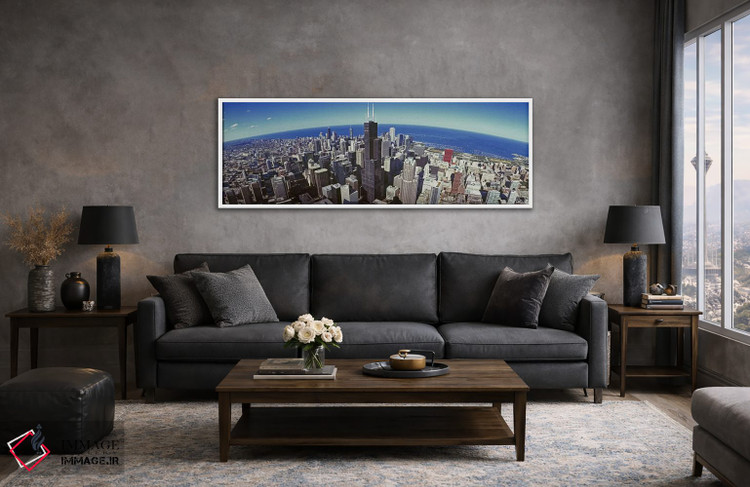 تابلو دکوراتیو Sears Tower, Lake Michigan, Chicago, Illinois, USA,نمای… اثر پانورامیک ایمجز - D4W