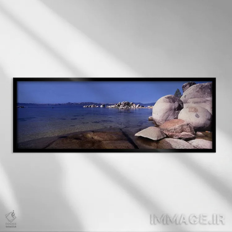 تابلو دکوراتیو Lake Tahoe, California, USA,تخته سنگ ها در ساحل، دریاچه… اثر پانورامیک ایمجز - نمای قابدار مشکی