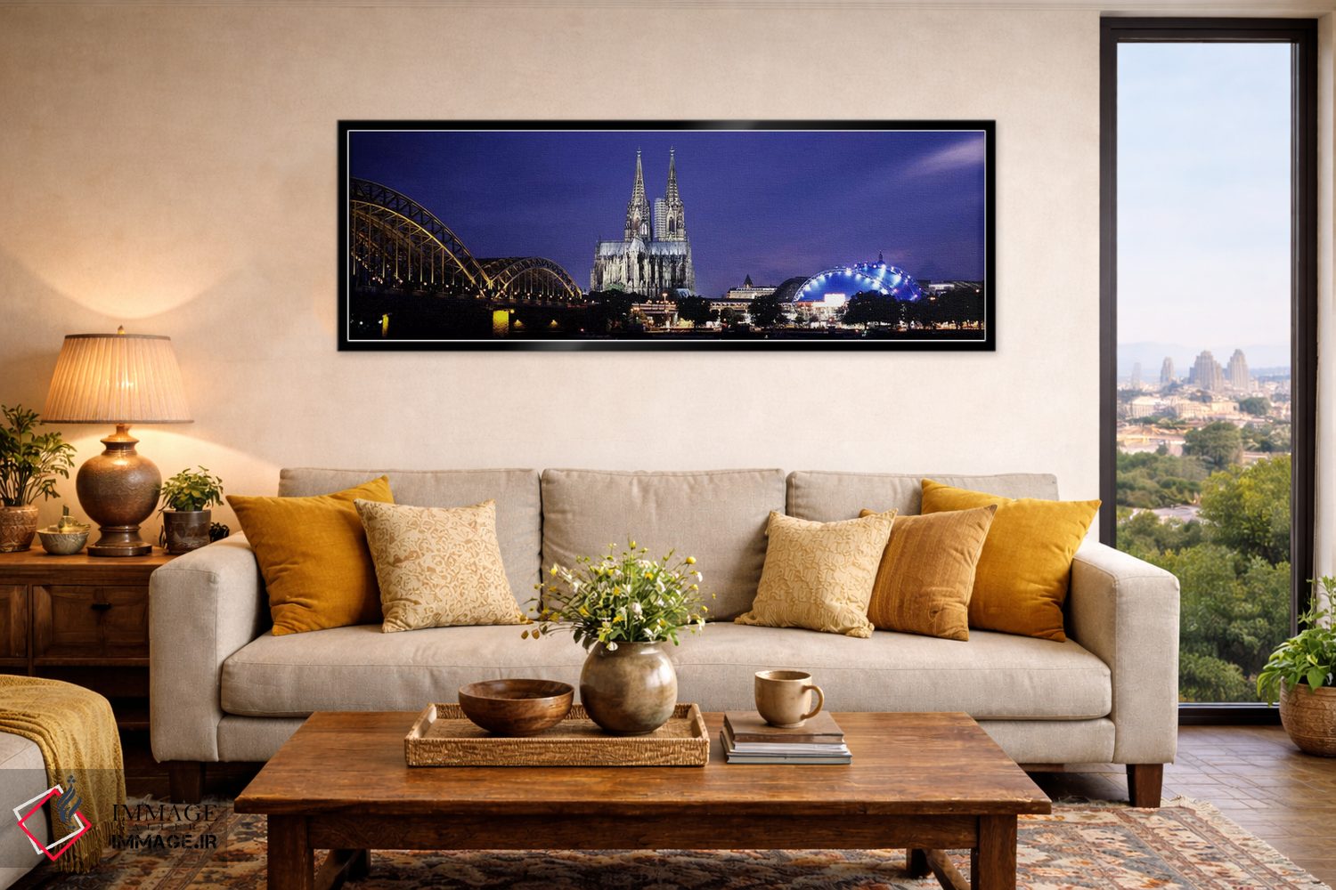 تابلو دکوراتیو Cologne Cathedral, Hohenzollern Bridge, Rhine River, Co… اثر پانورامیک ایمجز - D6B
