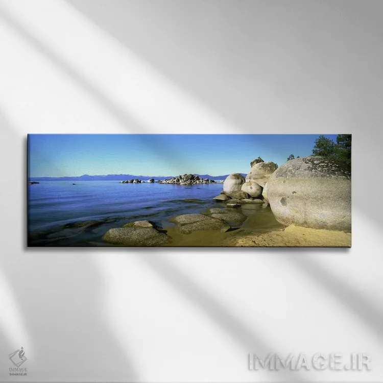 تابلو دکوراتیو Lake Tahoe, California, USA,کومه های تخته سنگ، دریاچه ت… اثر پانورامیک ایمجز - نمای روبهرو روی دیوار