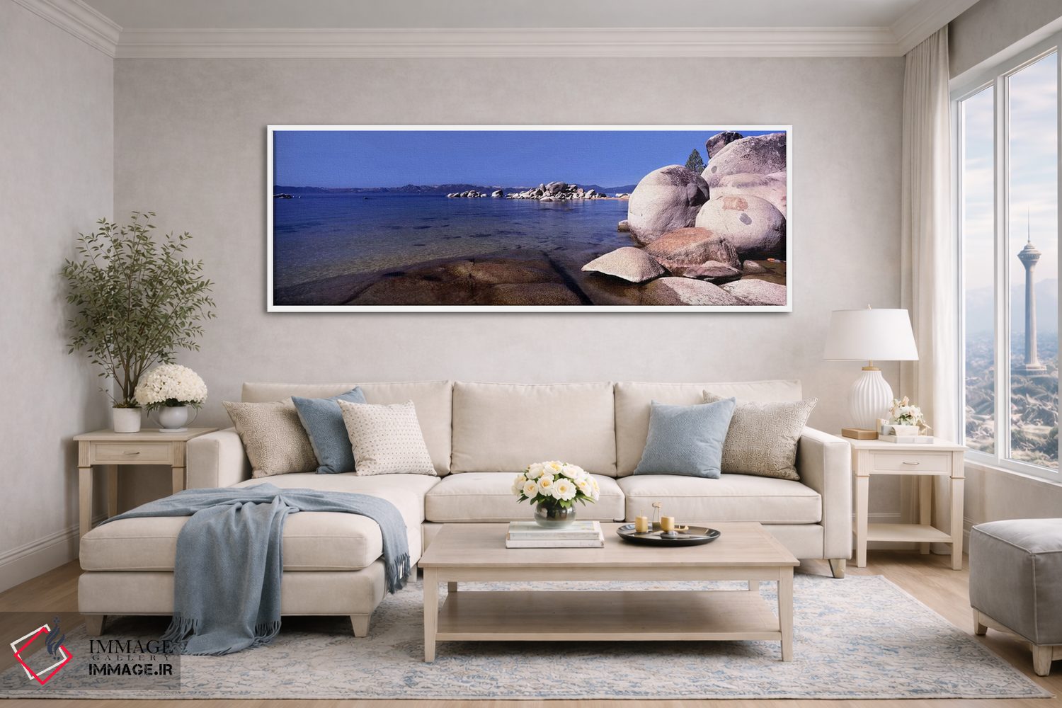 تابلو دکوراتیو Lake Tahoe, California, USA,تخته سنگ ها در ساحل، دریاچه… اثر پانورامیک ایمجز - D3W