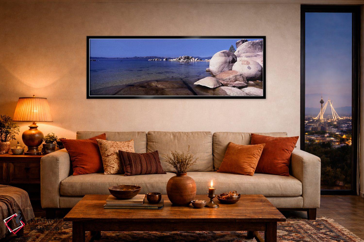 تابلو دکوراتیو Lake Tahoe, California, USA,تخته سنگ ها در ساحل، دریاچه… اثر پانورامیک ایمجز - D4B