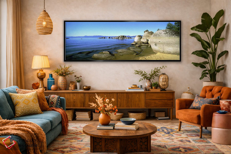تابلو دکوراتیو Lake Tahoe, California, USA,کومه های تخته سنگ، دریاچه ت… اثر پانورامیک ایمجز - D3B
