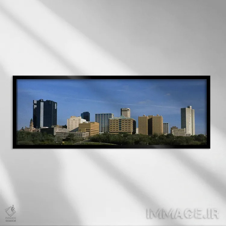 تابلو دکوراتیو Fort Worth, Texas, USA #2,ساختمان ها در شهر، فورت وورث… اثر پانورامیک ایمجز - نمای قابدار مشکی