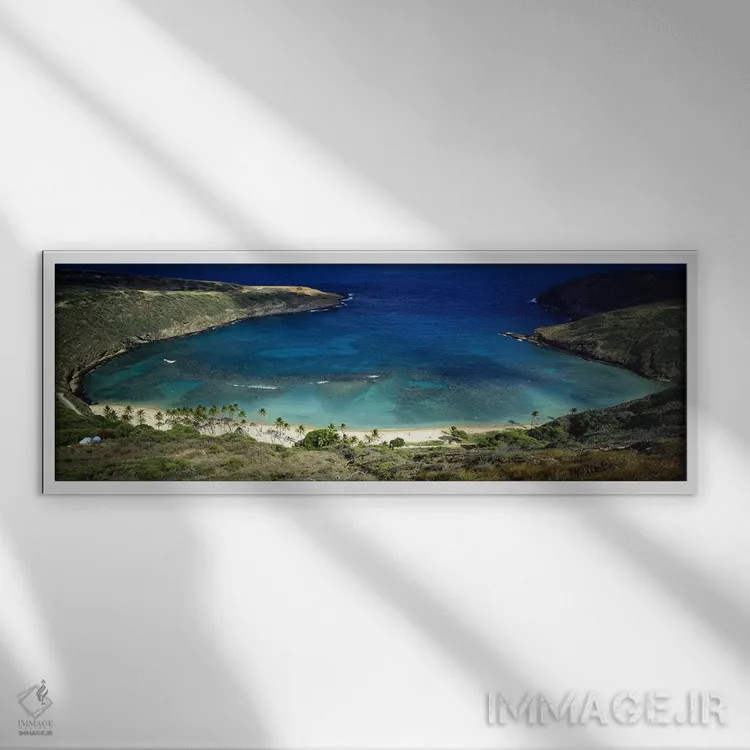 تابلو دکوراتیو Hanauma Bay, Oahu, Honolulu County, Hawaii, USA,نمای زا… اثر پانورامیک ایمجز - نمای قابدار سفید