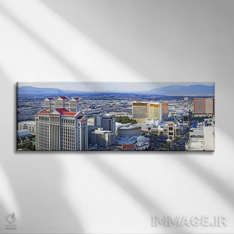 تابلو دکوراتیو Las Vegas, Clark County, Nevada, USA,نوار لاس وگاس، شهر… اثر پانورامیک ایمجز - نمای روبهرو روی دیوار