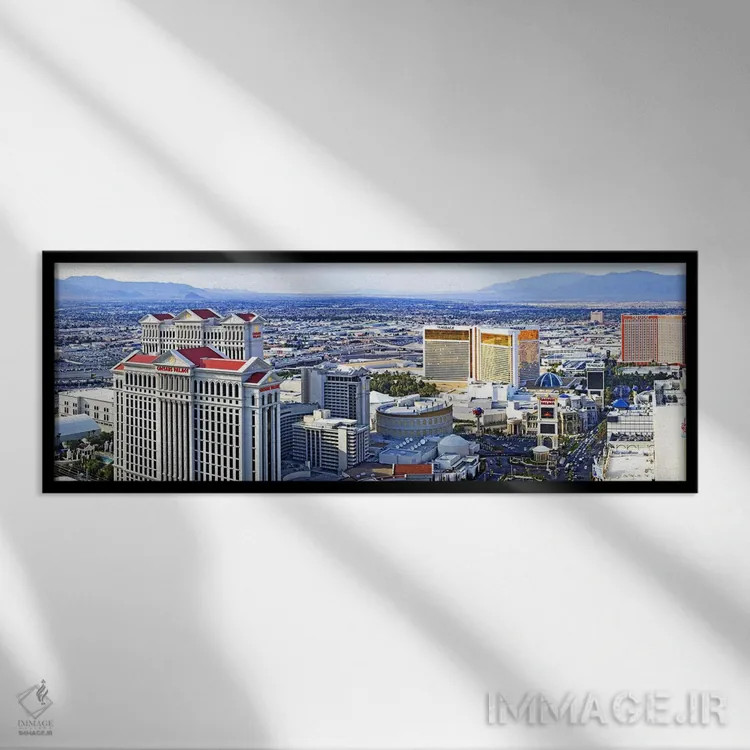 تابلو دکوراتیو Las Vegas, Clark County, Nevada, USA,نوار لاس وگاس، شهر… اثر پانورامیک ایمجز - نمای قابدار مشکی